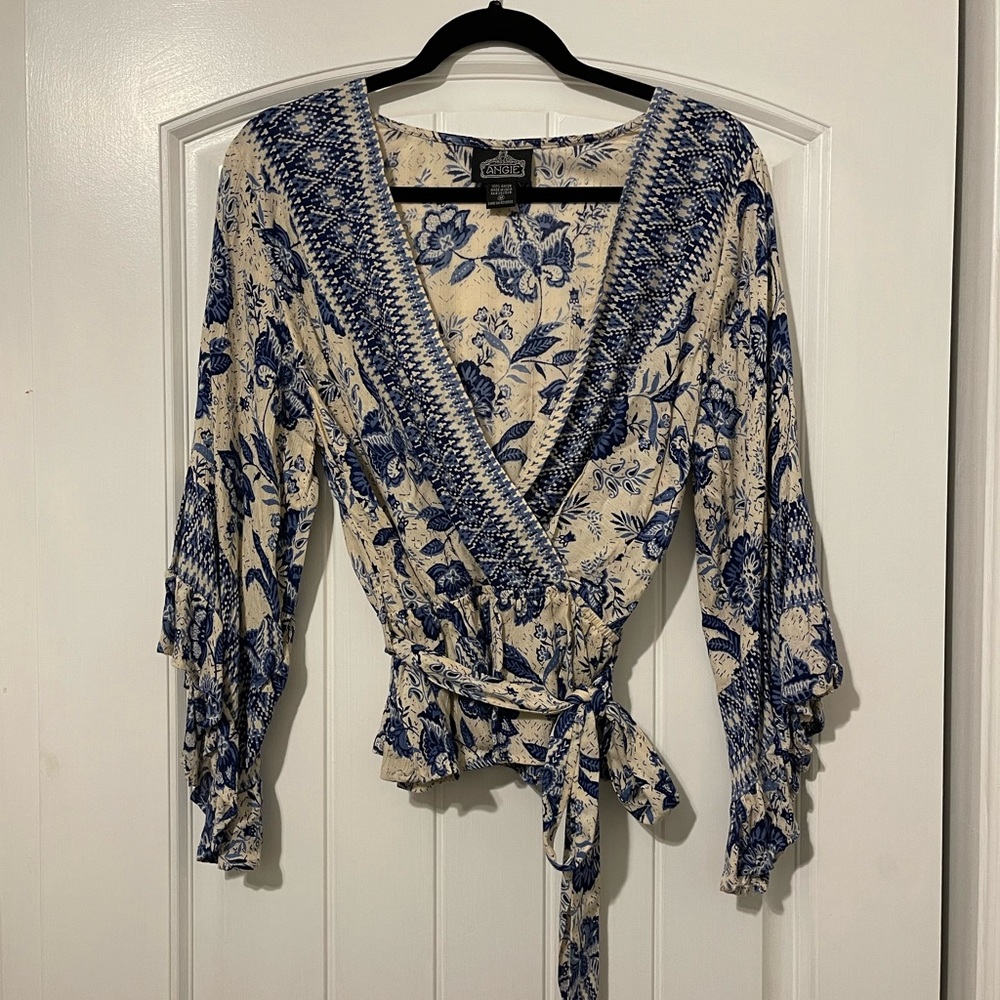Blue Floral Angie Blouse